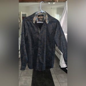 Long sleeve button up cowboy shirt,green/blue color nice for a country party